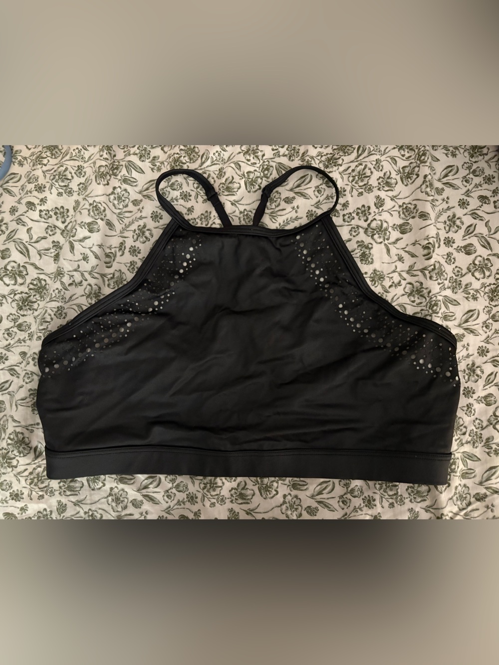 High Neck black victorias secret sports bra